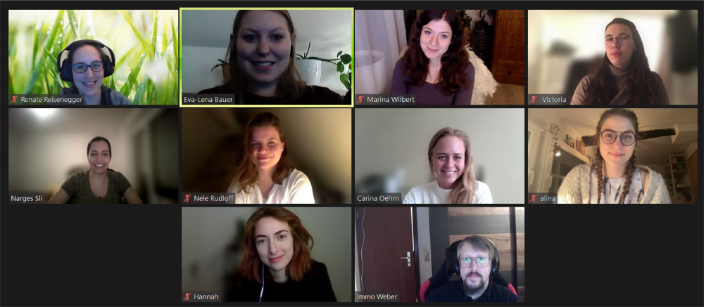 A screenshot of a lab meeting on Zoom