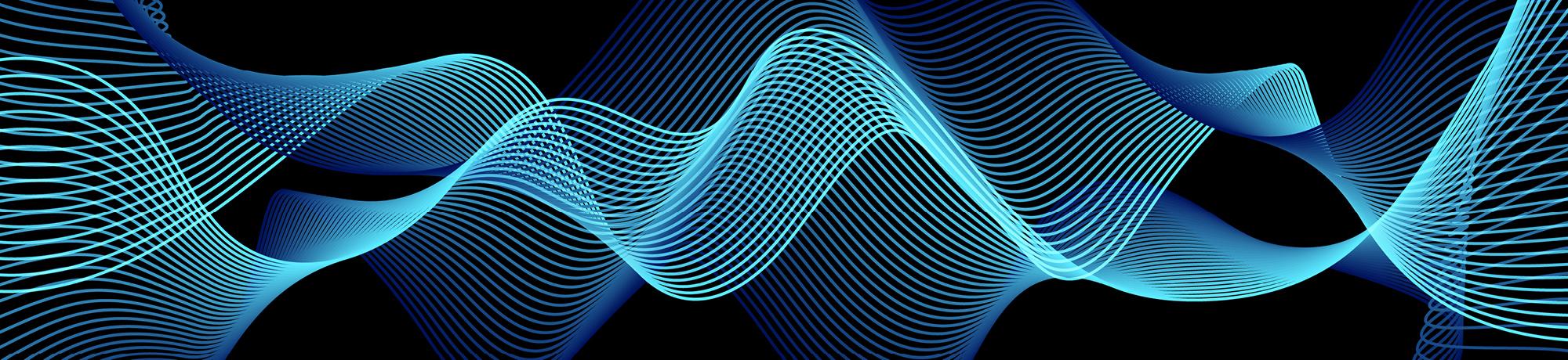 Dynamic turquouse waves on a black background